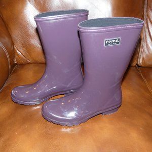 Roma Rain Boots - Emma MidCalf Dark Plum - 8